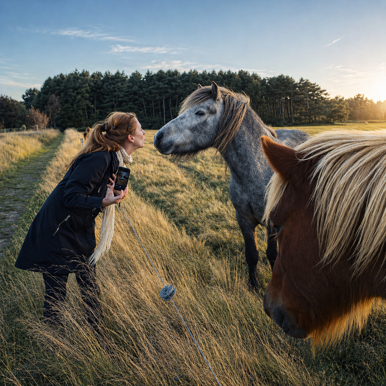 Karin Bonnesen med heste i naturen